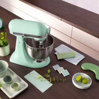 KitchenAid’s 2026 Colour of the Year: Stand mixer surrounded by kitchen accessories