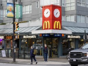 Frank's RedHot: McDonald's Restaurant on Robson Street in Vancouver, BC