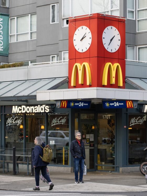 Frank's RedHot: McDonald's Restaurant on Robson Street in Vancouver, BC