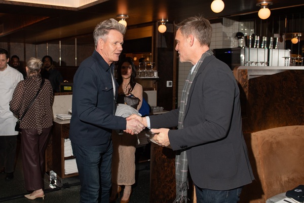Linny's: Gordon Ramsay shaking hands with Danny Winer of HexClad