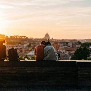 honeymoon, vacation, couple, travel, italy, golden hour, newly weds, marriage, wedding
