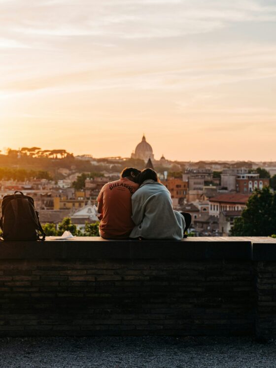 honeymoon, vacation, couple, travel, italy, golden hour, newly weds, marriage, wedding