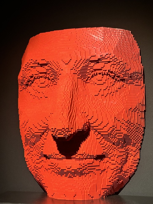 Art of the Brick: Red Mask made out of LEGO