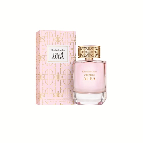 Gifts Your Mom Will Love: Elizabeth Arden Aura Fragrance Bottle next to carton