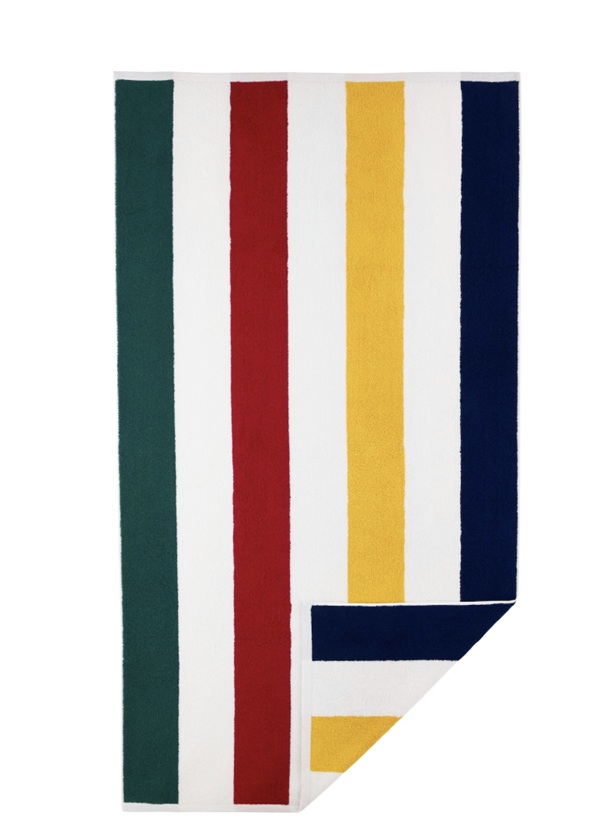 Hudson's Bay Stripe Collection: Beach Towel folded at corner