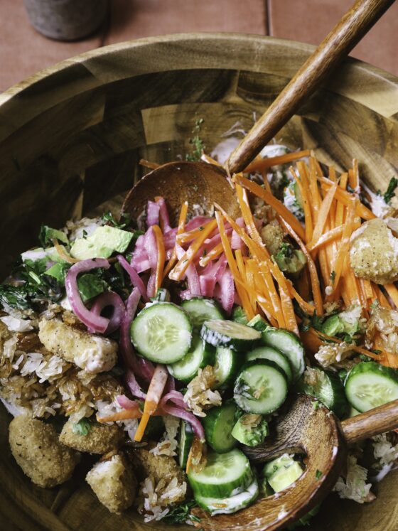 Thai Hom Mali Rice: Crispy Rice Bang Bang Chicken Bowl Recipe