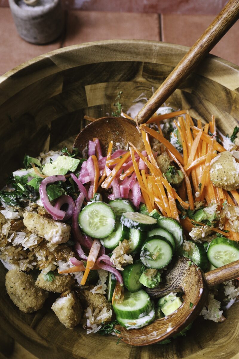 Thai Hom Mali Rice: Crispy Rice Bang Bang Chicken Bowl Recipe