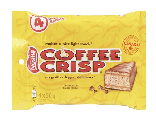 Favourite Canadian Brands: 4 pack of Coffee Crisp Bars