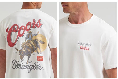 Father's Day: Wrangler x Coors Vintage Marshmallow Tee - front and back views