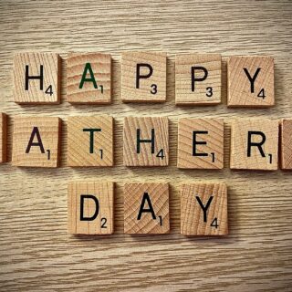 Father's Day Gift Guide: Scrabble tiles spelling out Happy Father's Day
