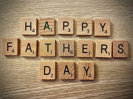 Father's Day Gift Guide: Scrabble tiles spelling out Happy Father's Day
