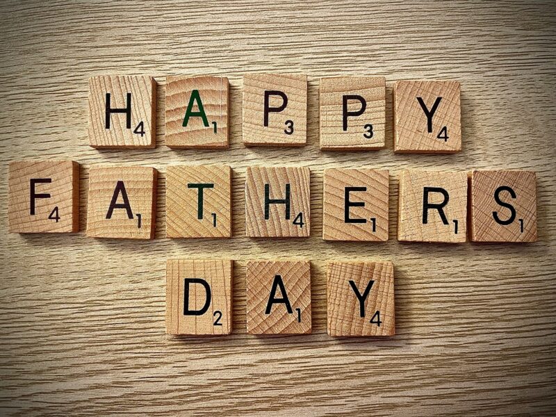 Father's Day Gift Guide: Scrabble tiles spelling out Happy Father's Day