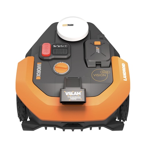 Father's Day: Worx WR310 Landroid Vision Cloud Robotic Mower, 1/4 Acre top view