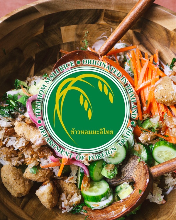 Thai Hom Mali Rice: Summer rice salad with the green Thai Rice logo