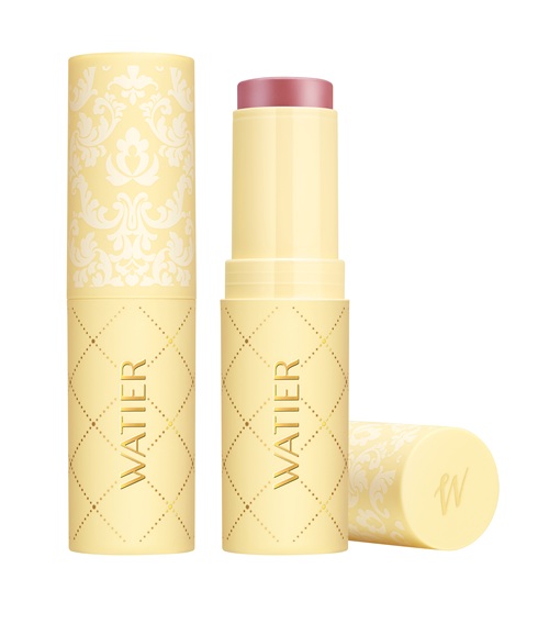 Canadian Brands: Watier Coquette Cream Blush Stick in Charmante 2 blushes one closed and one open with the lid beside it