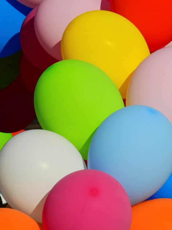 Balloon Supplier: A full shot of colourful party balloons