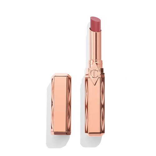 Lip Product: Charlotte Tilbury Charlotte Tilbury Pillow Talk Blush Balm Lip Tint open packaging bullet slightly up