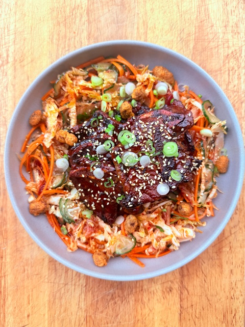 Cranberry Sauce: Cranberry Gochujang Grilled Korean-Style Beef Ribs in a bowl