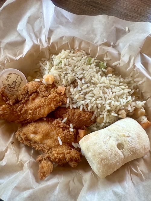 Canada's Wonderland: Chicken Fingers, rice and a roll