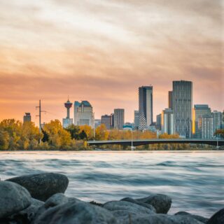 Digitally Safe: Calgary Skyline at sunset