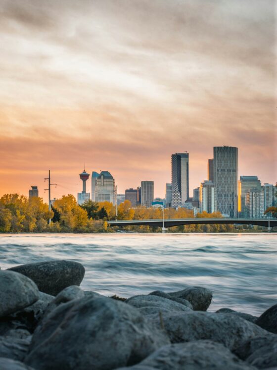 Digitally Safe: Calgary Skyline at sunset