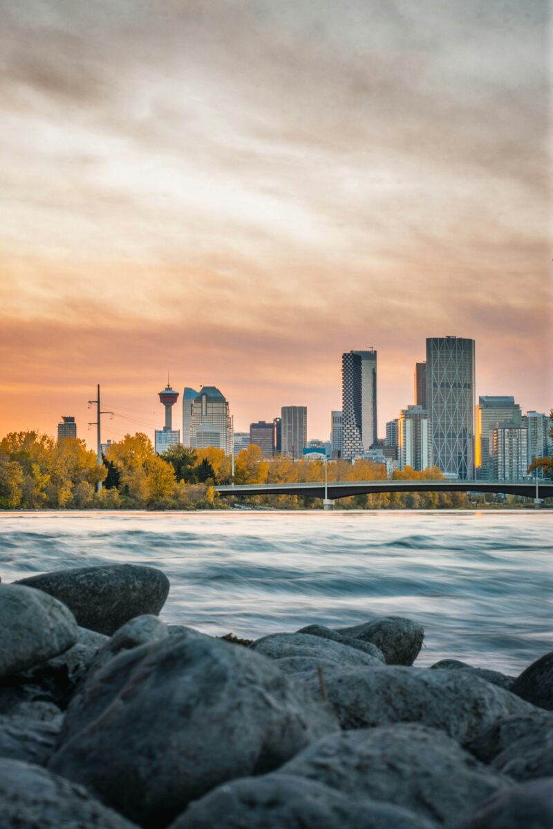 Digitally Safe: Calgary Skyline at sunset