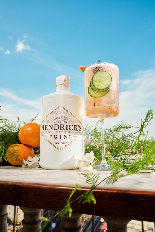 Hendrick's: Another Hendrick's Gin with a cocktail and oranges beside it