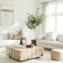 Airbnb Bookings: White, airy living room
