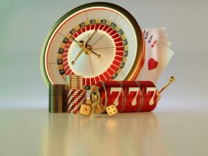 Licensed vs Offshore Online Casinos: Roulette wheel, cards, poker chips