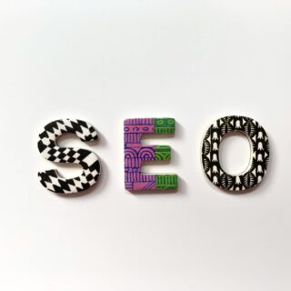 SEO Strategy: SEO spelled out in artistic blocks