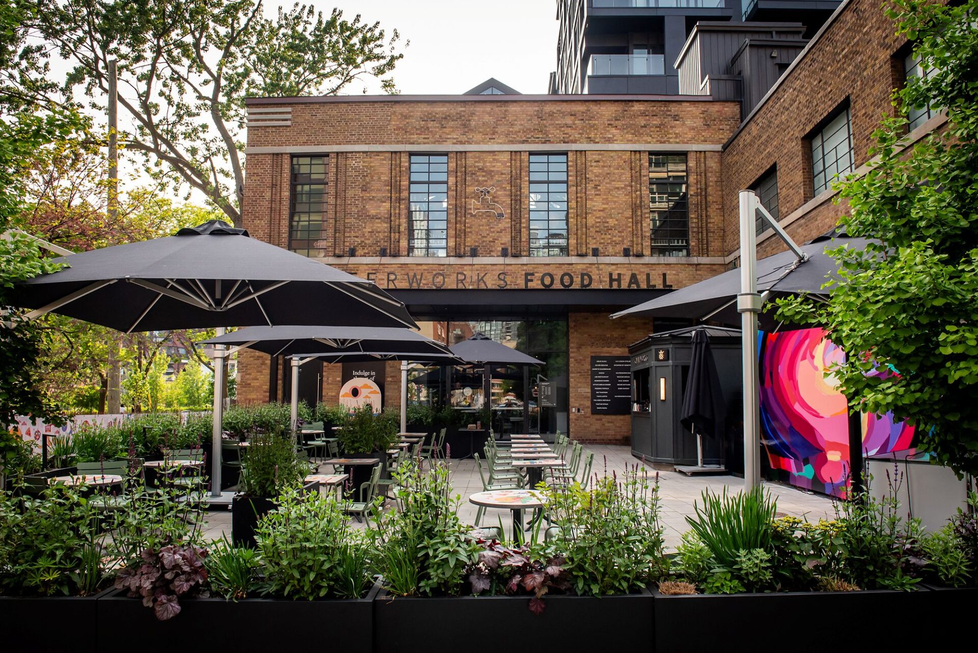 Waterworks Food Hall: Exterior of Food Hall including Patio