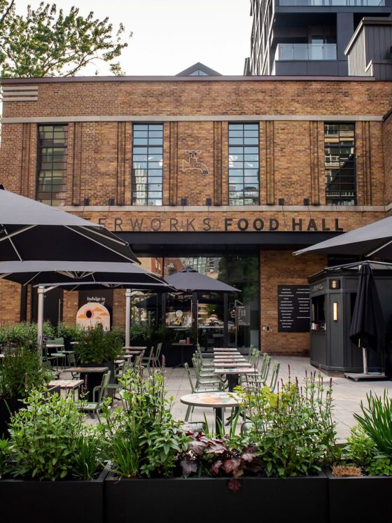 Waterworks Food Hall: Exterior of Food Hall including Patio