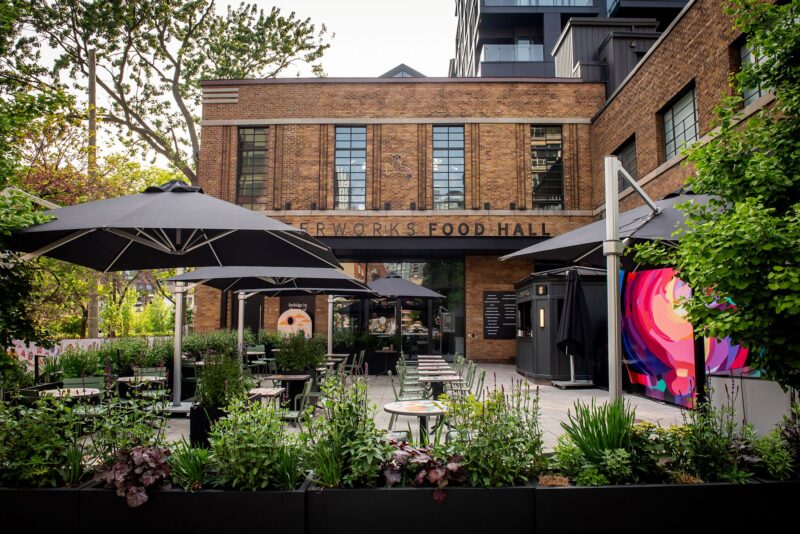 Waterworks Food Hall: Exterior of Food Hall including Patio