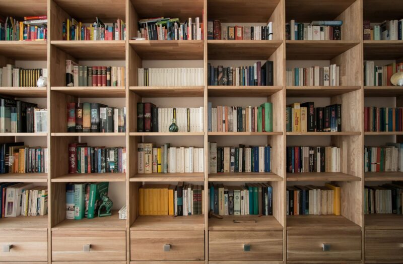 Best Books of the Year: Large set of wooden bookshelves
