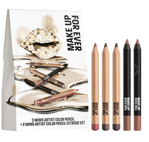 Fall Savings Event: Makeup Forever Mini Artist Color Pencil Original & Extreme Long-lasting Lip Liner Set with pencils outside of the box