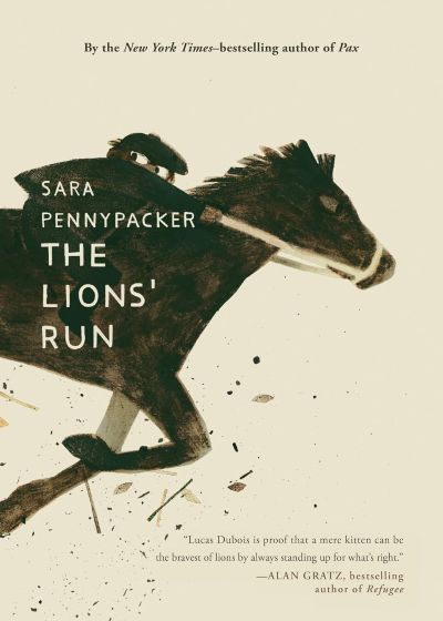 Best Kids' Book: The Lions Run book cover with rider on a horse