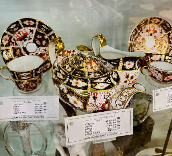 Consigning Your Furniture: Black, red and gold china tea service